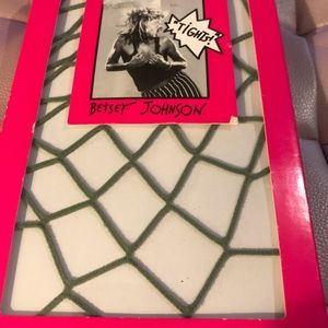 BETSEY JOHNSON vintage green boho pinup big fishnet stockings leggings nwt rave